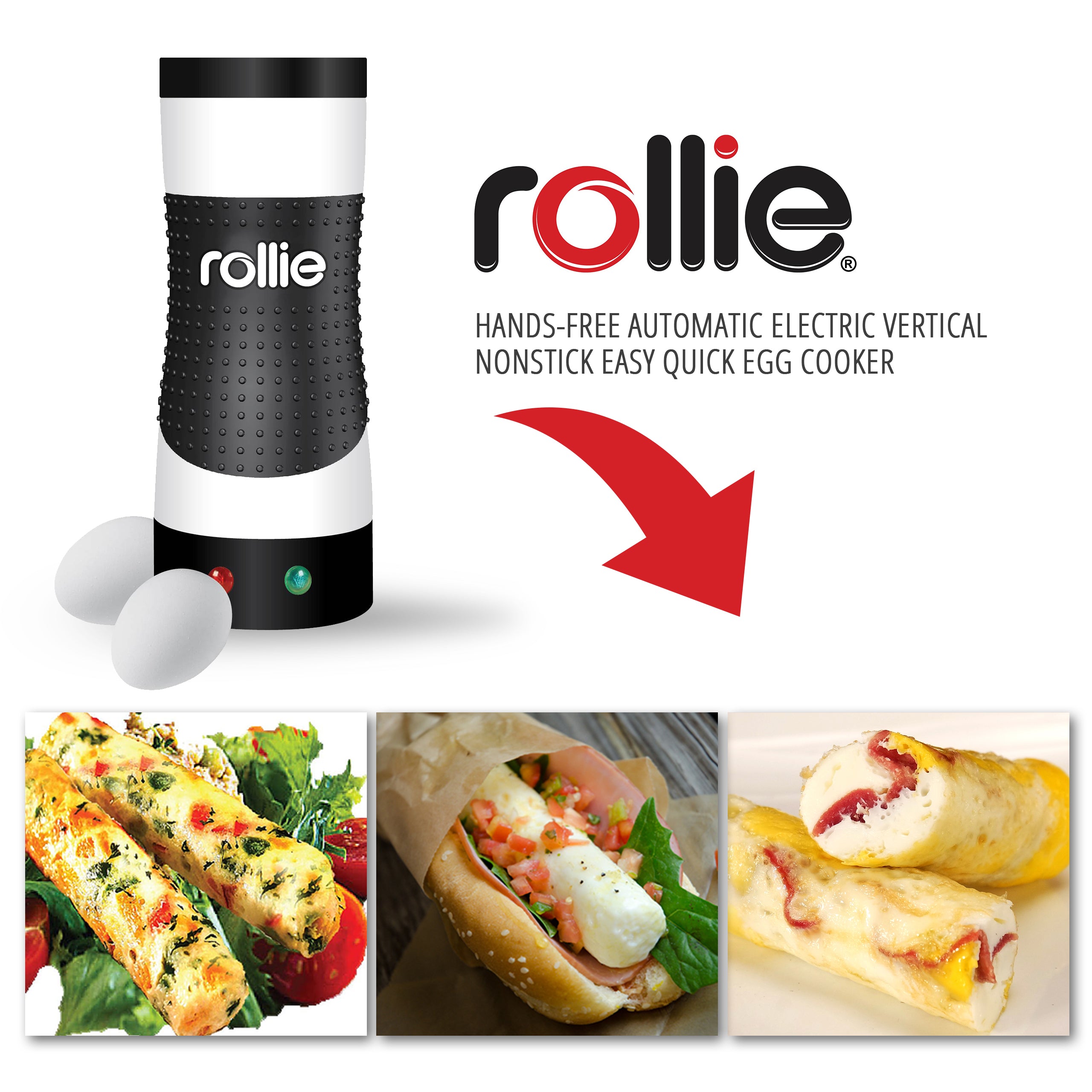 Rollie Egg Cooker. Hands-Free Automatic Electric fast and easy Egg Cooker