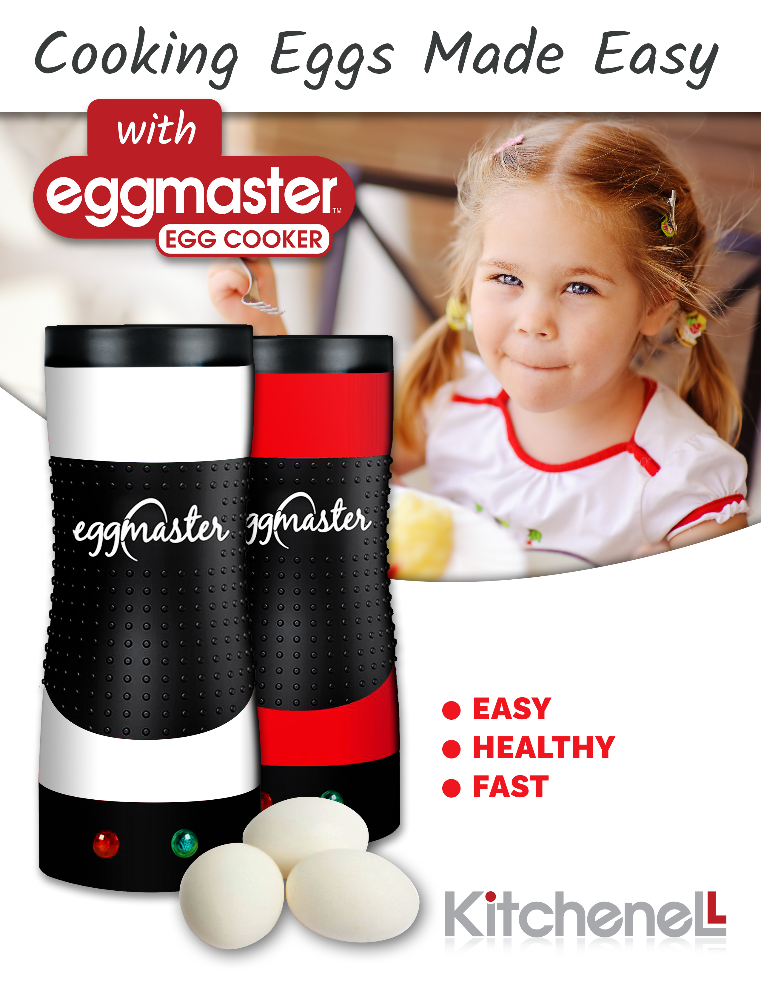 Eggmaster Vertical Egg Cooker Automatic Electrical Egg Maker Red